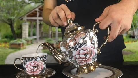 Beautiful Teapot Stock Footage 93716775