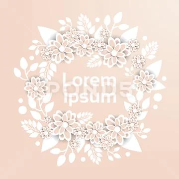 Beautiful Template Floral Ornament In Pastel Colors Flowers On Copy Space Stock Illustration