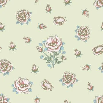 Beautiful template. Flower seamless pattern. Holiday frame. Romantic texture 스톡 일러스트
