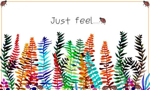 Beautiful template for invite, save the date cards with colorful leaves and y Stock Illustration