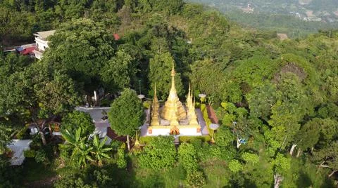 Beautiful temple by drone Stock Photos