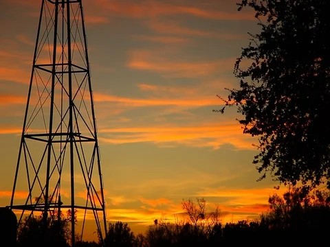 Beautiful Texas sunset with windmill. Video stock 82827978