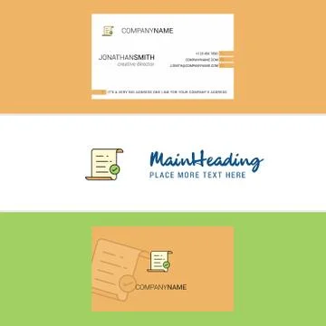 Beautiful Text document Logo and business card. vertical Design Vector Ilustración de archivo
