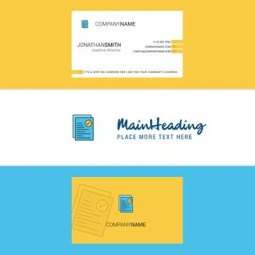 Beautiful Text document Logo and business card. vertical Design Vector Ilustración de archivo
