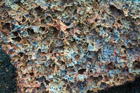 Beautiful texture and pattern of cold lava in Hawaii Volcanoes National Pa... 스톡 사진