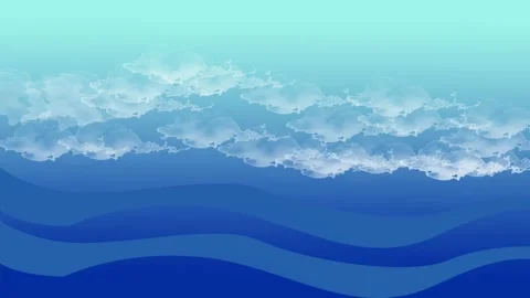 Beautiful texture of animated power dark ocean wave with white strokes. Stock-Footage 220697537