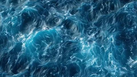 Beautiful texture of dark ocean waves with white wash. Aerial top view Stock Footage 297296881