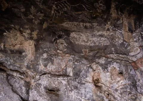 Beautiful texture of dark stone background in the cave Fotos de archivo