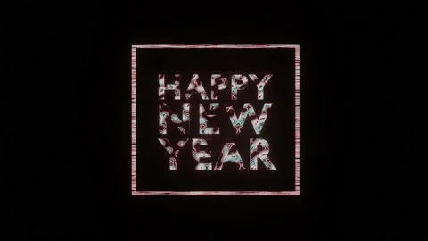 Beautiful texture or pattern formation on the text HAPPY NEW YEAR. Stock Footage 143592589