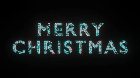 Beautiful texture or pattern formation on the text MERRY CHRISTMAS. Stock Footage 143785340