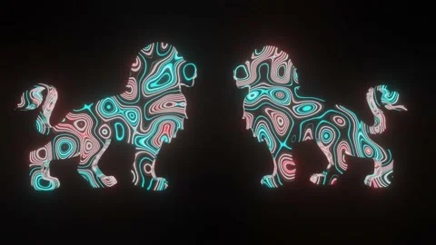 Beautiful texture or pattern formation on the two Lions body shape. Stock Footage 145737703