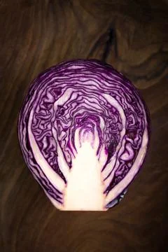Beautiful texture of sliced red cabbage Stock Photos