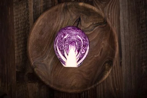 Beautiful texture of sliced red cabbage Stock Photos