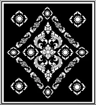 Beautiful Thai art pattern Stock Illustration