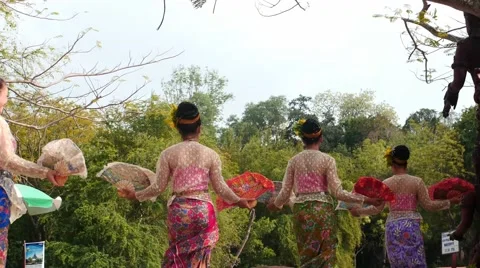 Beautiful Thai dance performance dolly shot - end of the show Stock Footage 62451615