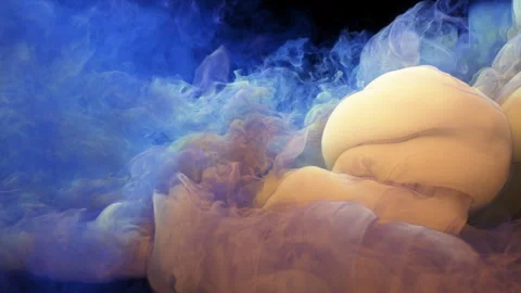 A beautiful thick smoke with an orange-blue tint creeps over the surface Stock-Footage 276318110