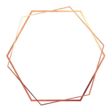 Beautiful thin bronze frame, round shape, square, pentagonal and hexagonal Stock Illustration
