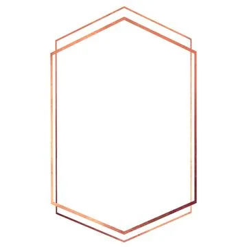Beautiful thin bronze frame, round shape, square, pentagonal and hexagonal Stock Illustration