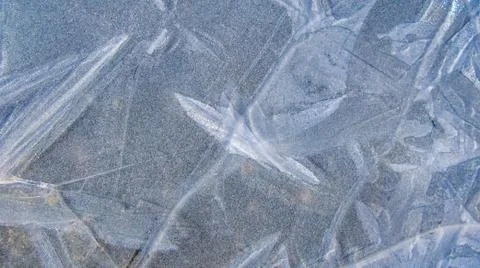 Beautiful thin patterned ice Stock Photos