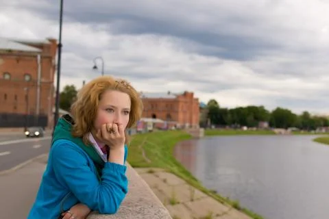 Beautiful thoughtful girl Stock Photos