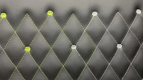 Beautiful thread stitching and embroidery yellow and white Stock Photos