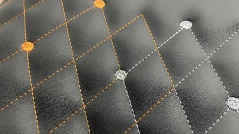 Beautiful thread stitching and embroidery orange and white Stock Photos