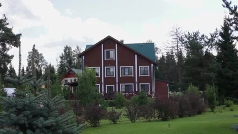 Beautiful three-storey house Stock Footage 159897847