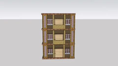 Beautiful three storried building Video stock 342737652