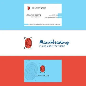 Beautiful Thumb Impression  Logo and business card. vertical Design Vector Stock Illustration