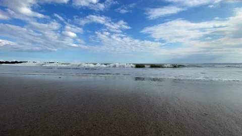 Beautiful tide by the ocean Stock Footage 142354882