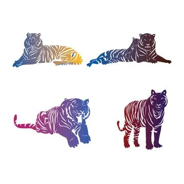 Beautiful tiger vector design  on a white background Illustrazione stock