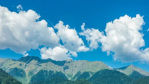 Beautiful time laps in the background of a mountain landscape, circulation of Stock Footage 95445882
