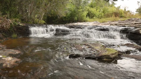 Beautiful time laps little waterfall in rain forest, Thailand. Stock Footage 32255056