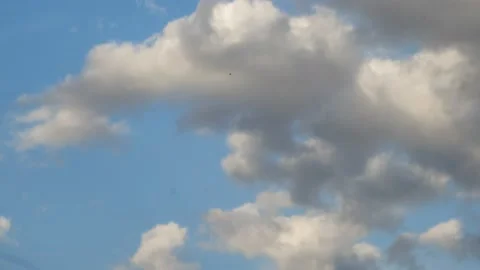 Beautiful time-lapse of the blue sky with white clouds movement Stock Footage 194164889