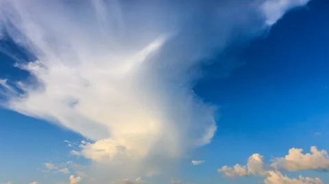 Beautiful Time Lapse Clouds Floating On Blue Sky Stock Footage 68841431