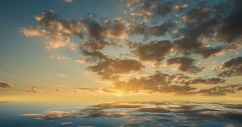 Beautiful time lapse of clouds with reflection, abstract view, 4k video Stock Footage 111990870