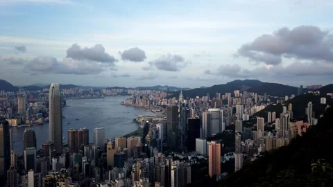 Beautiful time lapse Hong Kong skyline Stock Footage