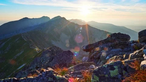 Beautiful time lapse of mountain sunset in Slovakia mountain - Rohace, Tatras Stock Footage 202200143