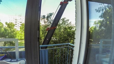 A beautiful time-lapse of the operation of an folding truck tower 스톡 동영상 129514551