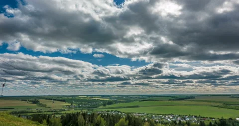 Beautiful time lapse over a keen summer landscape Stock Footage 90535262