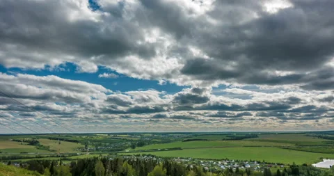Beautiful time lapse over a keen summer landscape Stock Footage 90535705