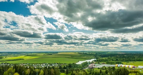 Beautiful time lapse over a keen summer landscape Stock Footage 90536329