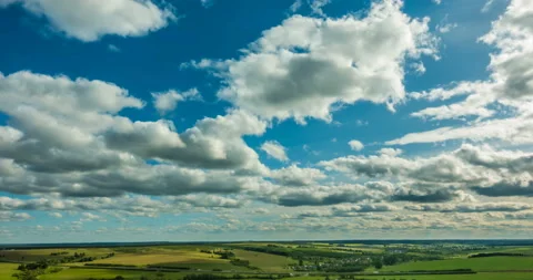 Beautiful time lapse over a keen summer landscape Stock Footage 90541042