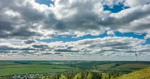 Beautiful time lapse over a keen summer landscape Stock Footage 91041502