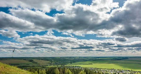 Beautiful time lapse over a keen summer landscape Stock Footage 91050554