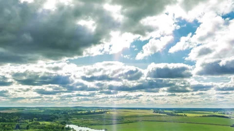 Beautiful time lapse over a keen summer landscape Stock Footage 91108632