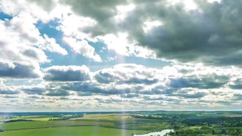 Beautiful time lapse over a keen summer landscape Stock Footage 91111406