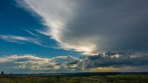 Beautiful time lapse over a keen summer landscape Stock Footage 93390632
