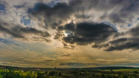 Beautiful time lapse over a keen summer landscape Stock Footage 94884827