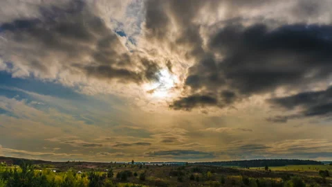 Beautiful time lapse over a keen summer landscape Stock Footage 94885416